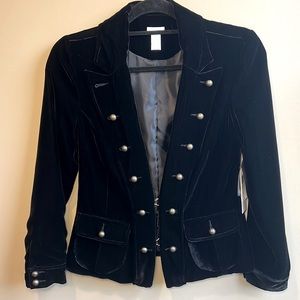 NWT Bloomingdale's Aqua black velvet blazer